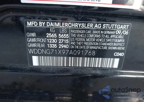 2007 Mercedes-Benz S 550 z USA, uszkodzony, nr VIN WDDNG71X97A091768